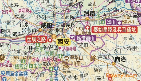 陕西省地形图最新版