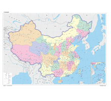 中国地图 1:1100万 4开,分省设色 有邻国 线划二