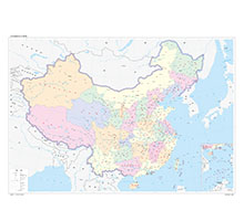 中国地图 1:740万 对开,分省设色 有邻国 线划二