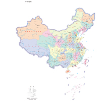 中国地图 1:1400万 4开,分省设色 无邻国 线划二