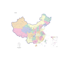 中国地图 1:1100万 4开 分省设色 无邻国 线划一