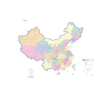 中国地图 1:1100万 4开,分省设色 无邻国 线划二