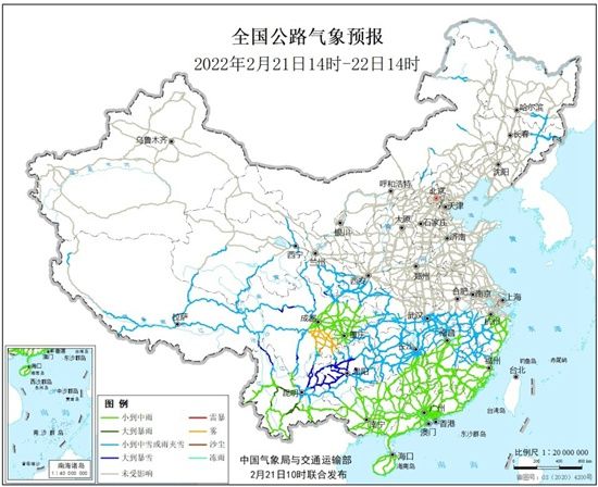 今明天南方低温阴雨雪持续 后天起多地阳光上线气温回升