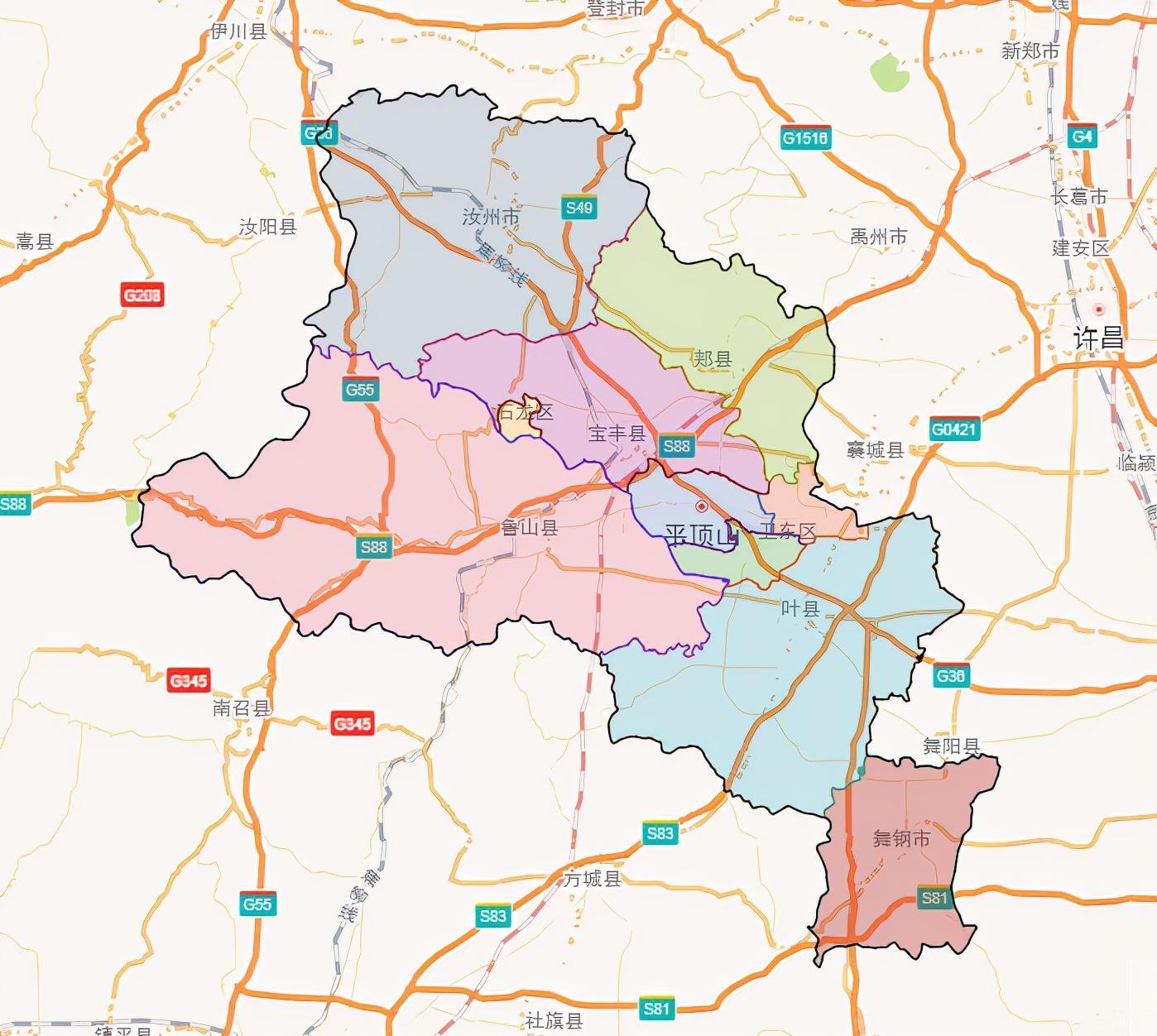 平顶山市有几个区县(平顶山各区县gdp人口排行一览)