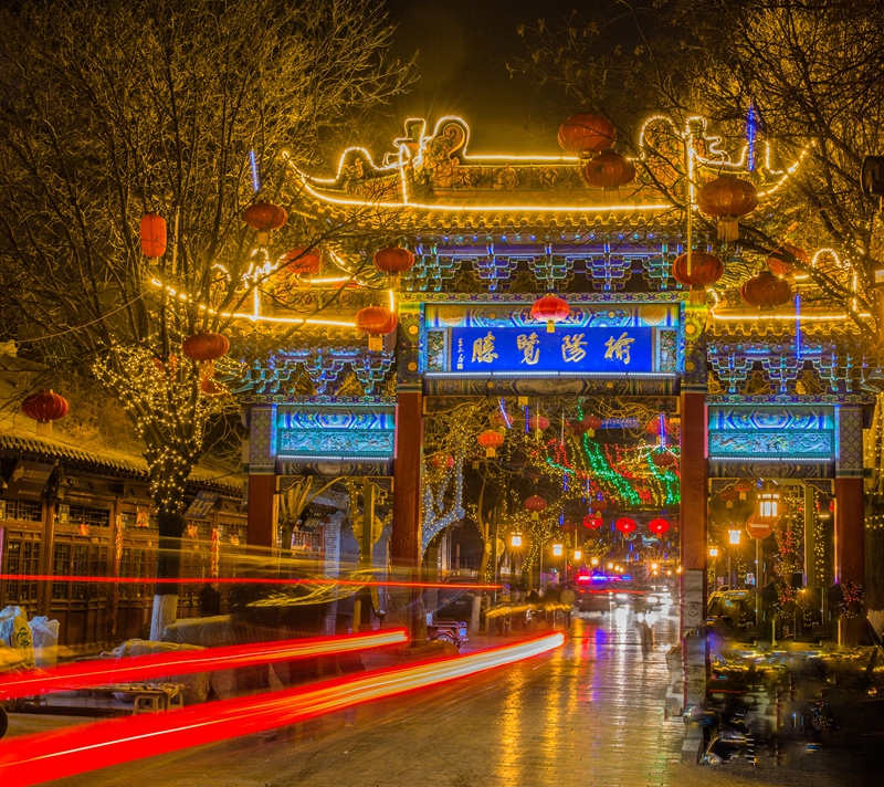 榆林古城夜景。榆阳区文旅文广局供图