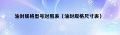 油封规格型号对照表（油封规格尺寸表）