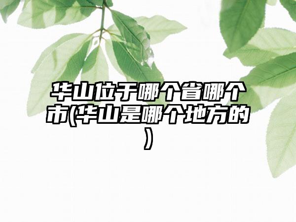 华山位于哪个省哪个市(华山是哪个地方的)