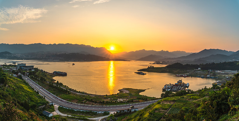 三峡库区日落图片下载