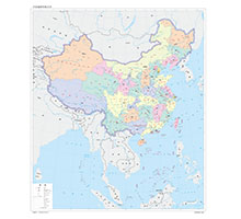 中国地图 1:1000万 对开,分省设色 有邻国 线划二