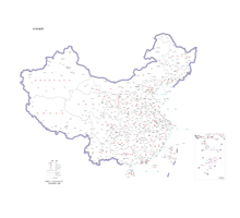 中国地图 1:1100万 4开,界线版 无邻国 线划一