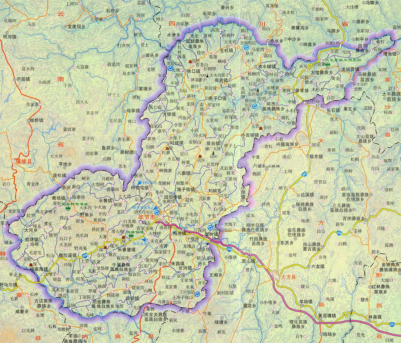 毕节地图全图高清版
