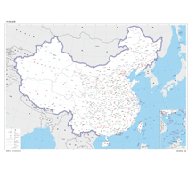 中国地图 1:1100万 4开,界线版 有邻国 线划一