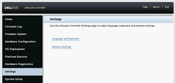Lifecycle Controller Settings