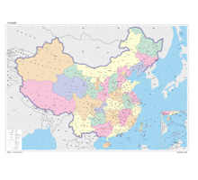 中国地图 1:1100万 4开,分省设色 界线版 有邻国 线划一
