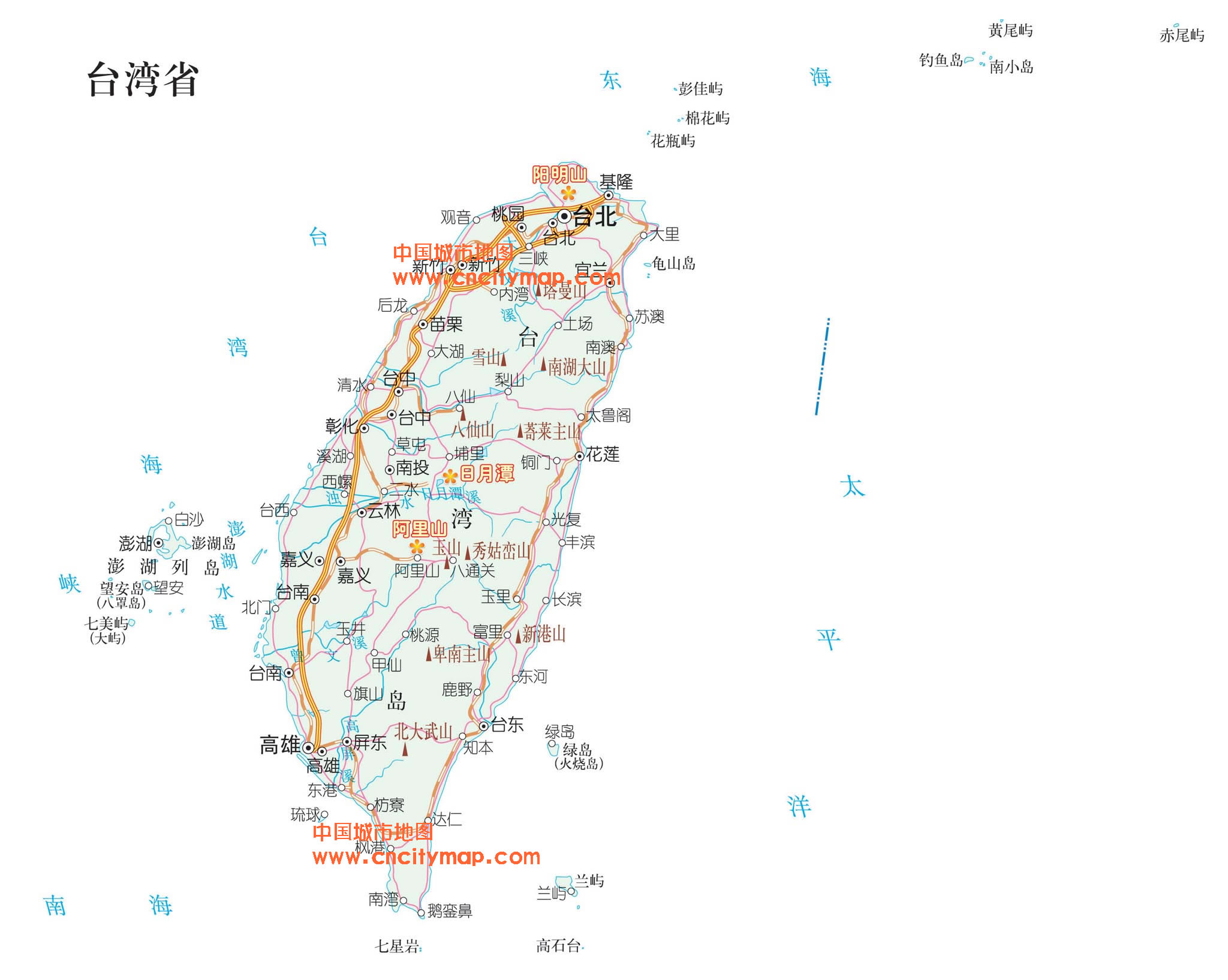 台湾地图全图高清版