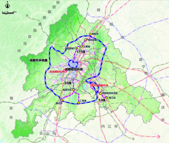 成都都市圈空间布局规划示意图。四川省同城化办 供图