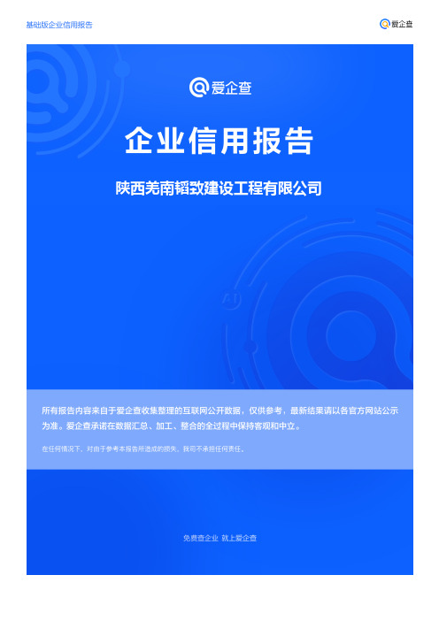 企业信用报告_陕西羌南韬致建设工程有限公司